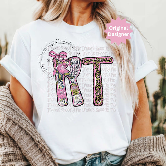 Retro Floral Respiratory Therapist PNG Design