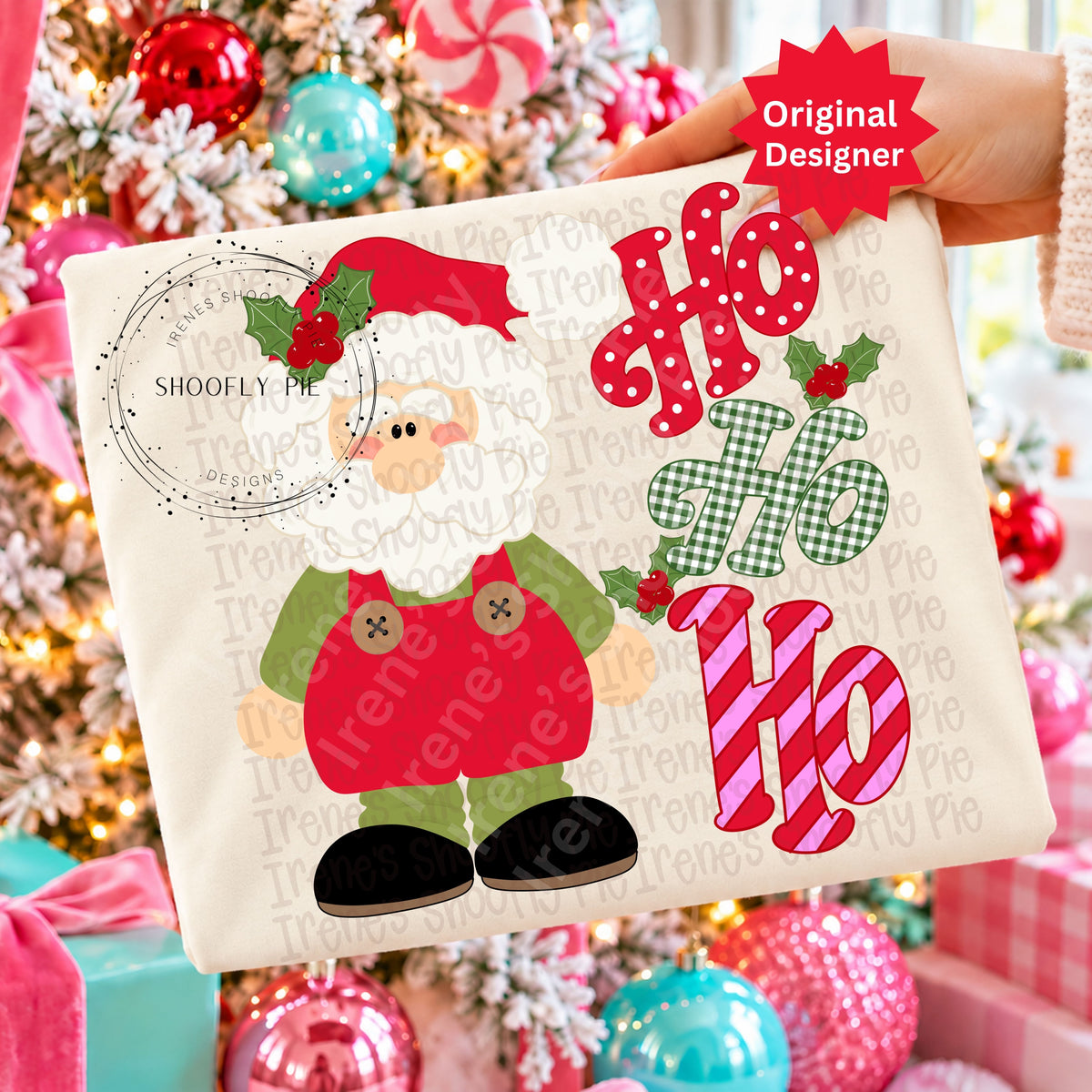 Folk Art Santa Ho Ho Ho PNG