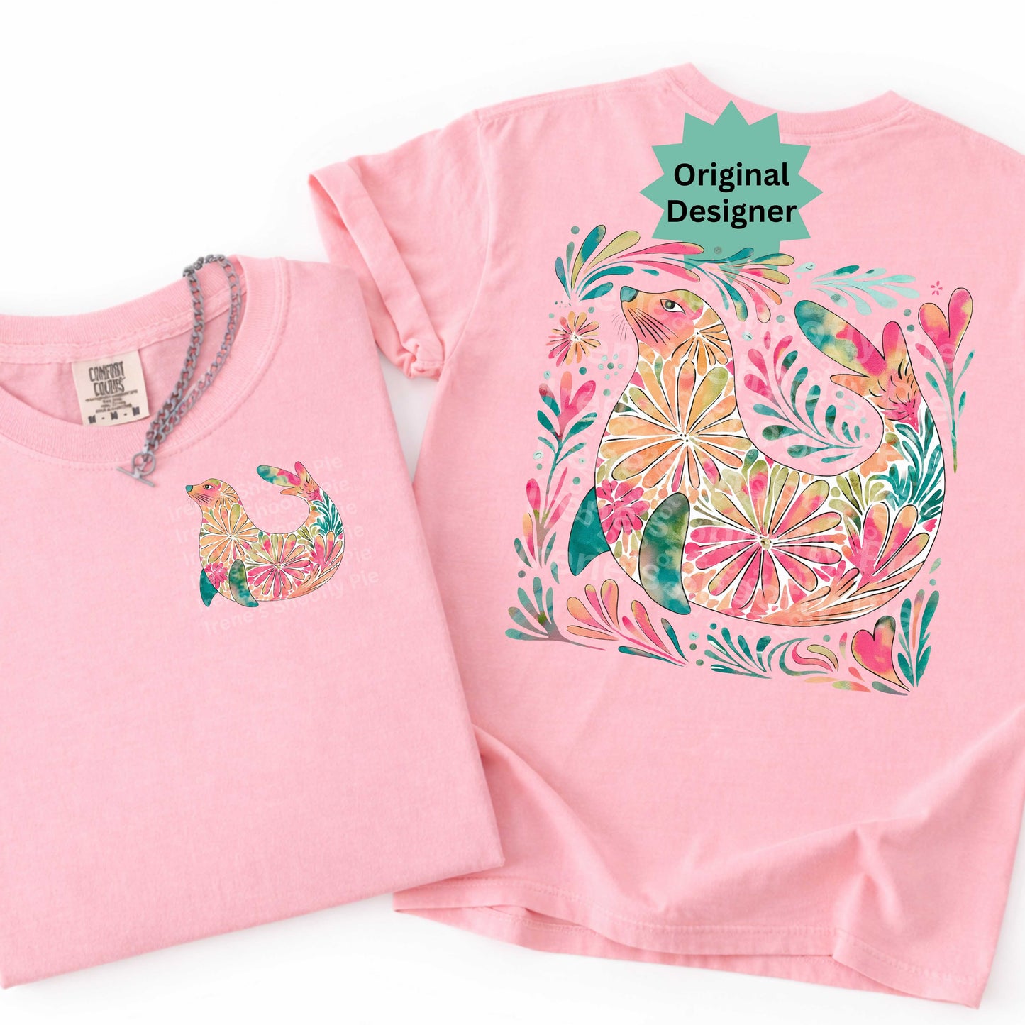 Floral Sea Lion t-shirt PNG