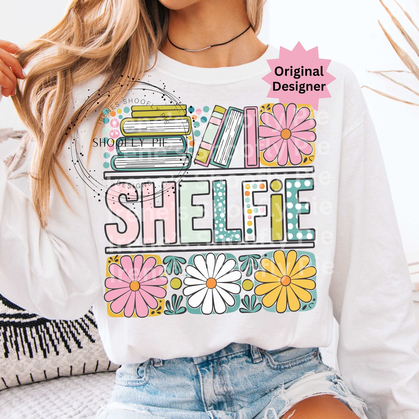 Book Lover T-shirt Design PNG - Shelfie Png