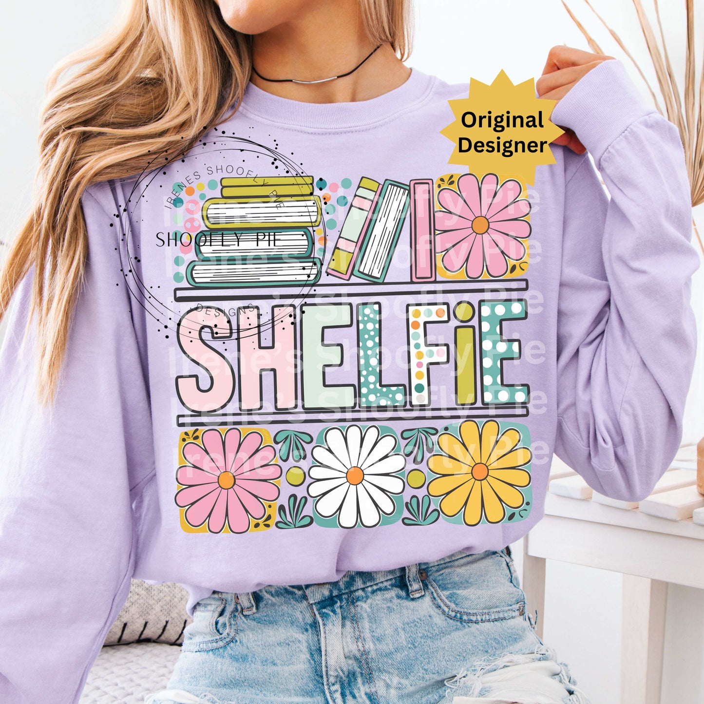 Book Lover T-shirt Design PNG - Shelfie Png
