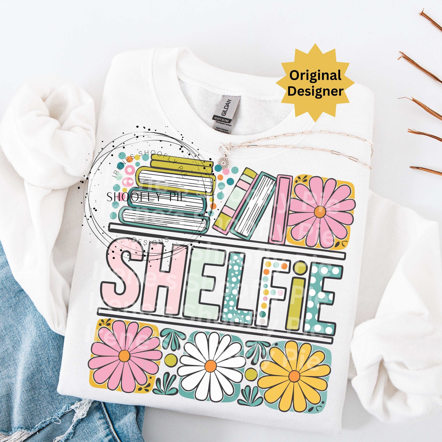 Book Lover T-shirt Design PNG - Shelfie Png