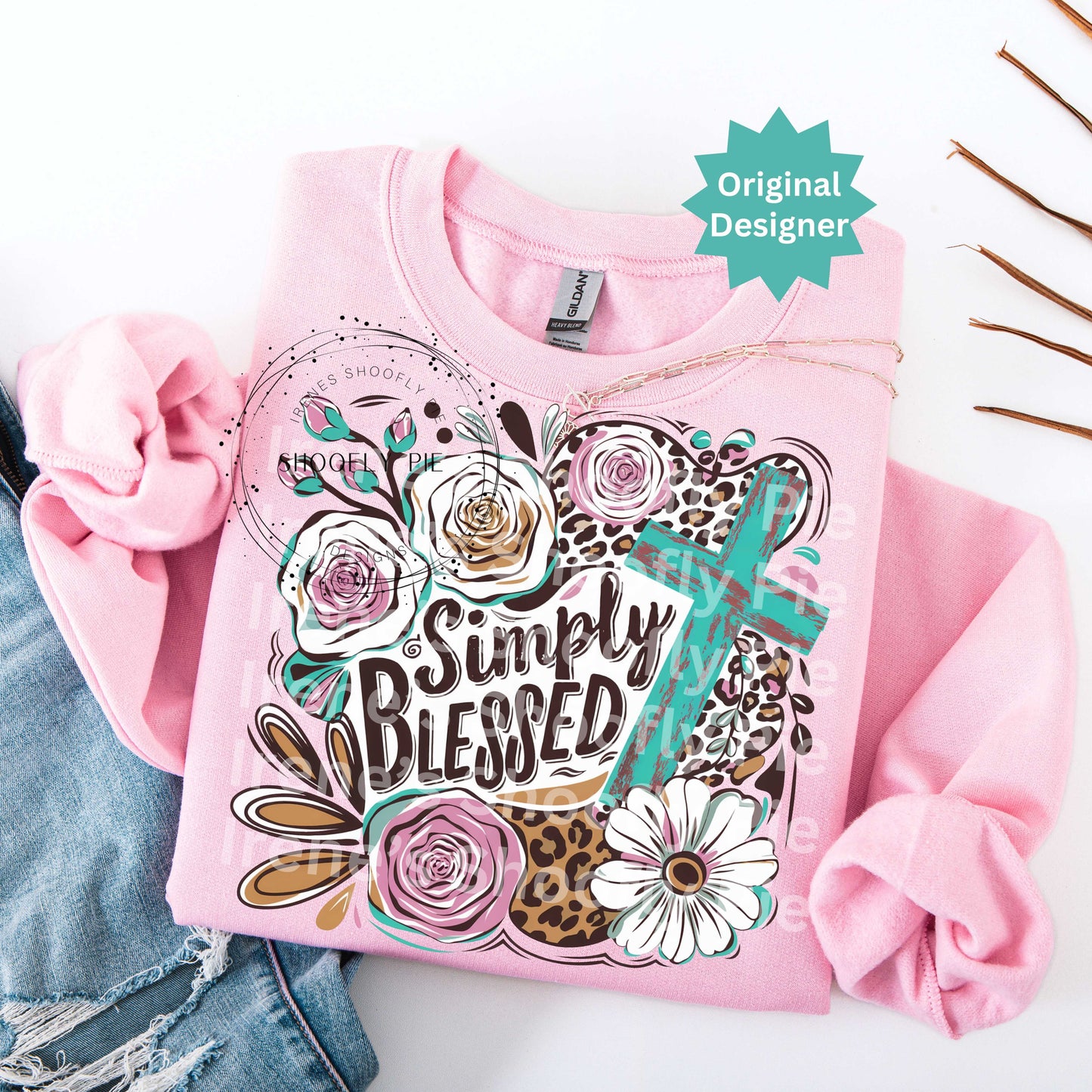 Simply Blessed Christian Bible Verse PNG