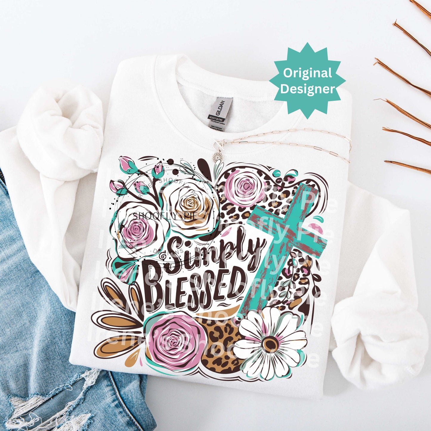 Simply Blessed Christian Bible Verse PNG