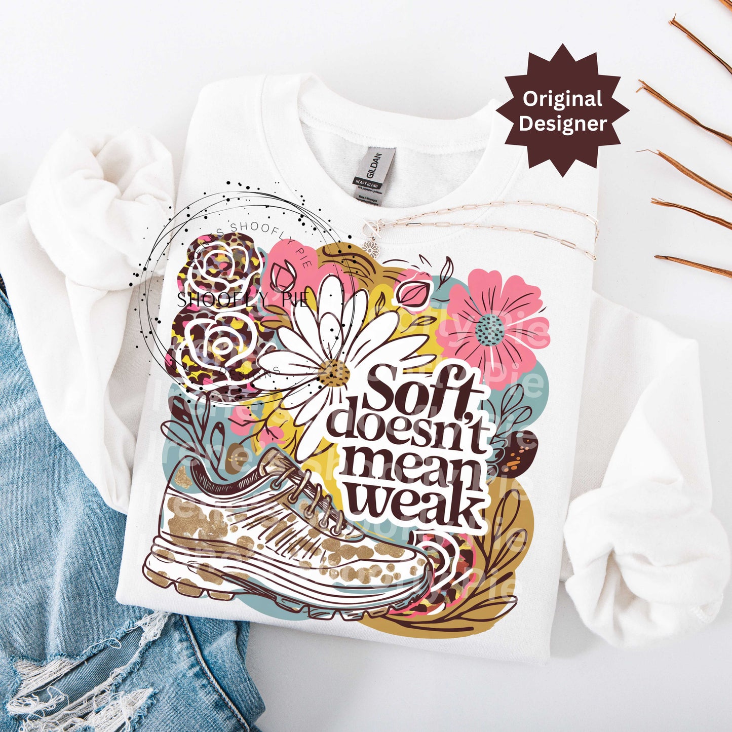 Runner T-shirt PNG, Floral Runner Png, Soft Doesn't Mean Weak PNG