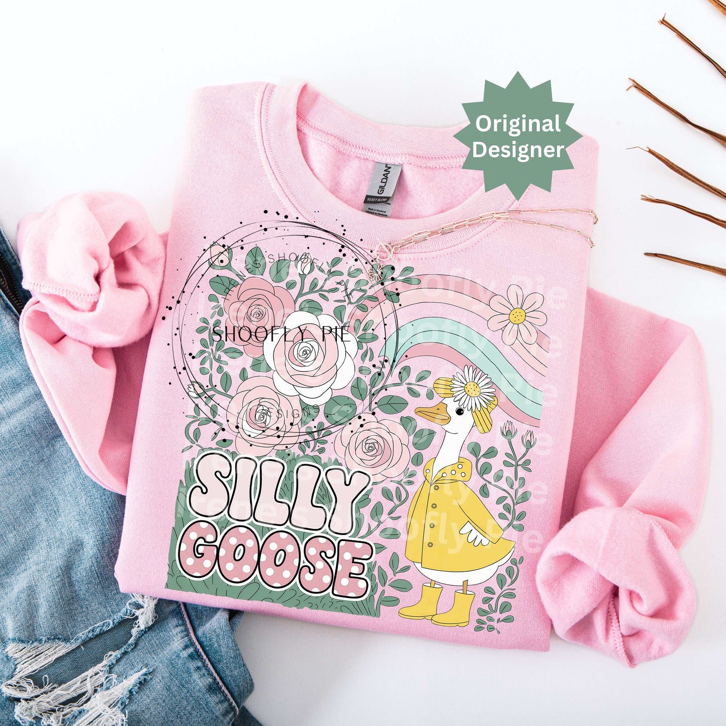 Spring Floral Silly Goose Png