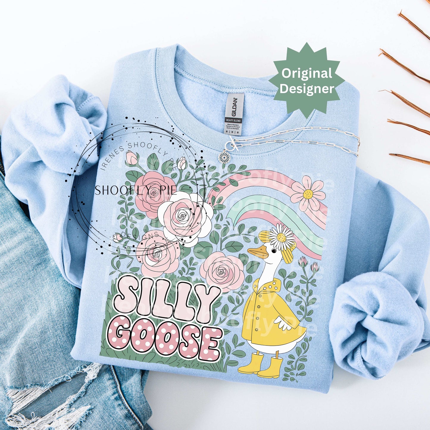 Spring Floral Silly Goose Png