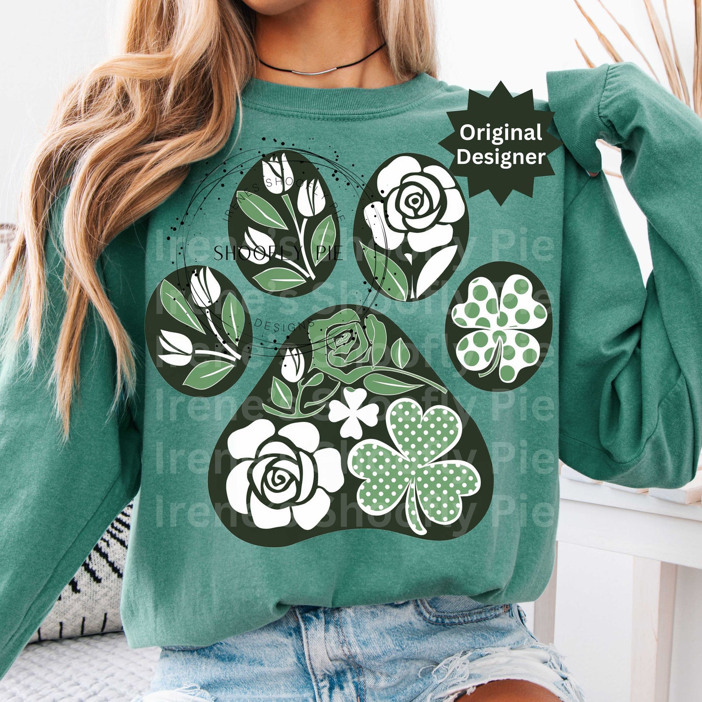 St. Patrick's Day Dog Paw Png - St. Patrick's Day Dog Mom Design Png