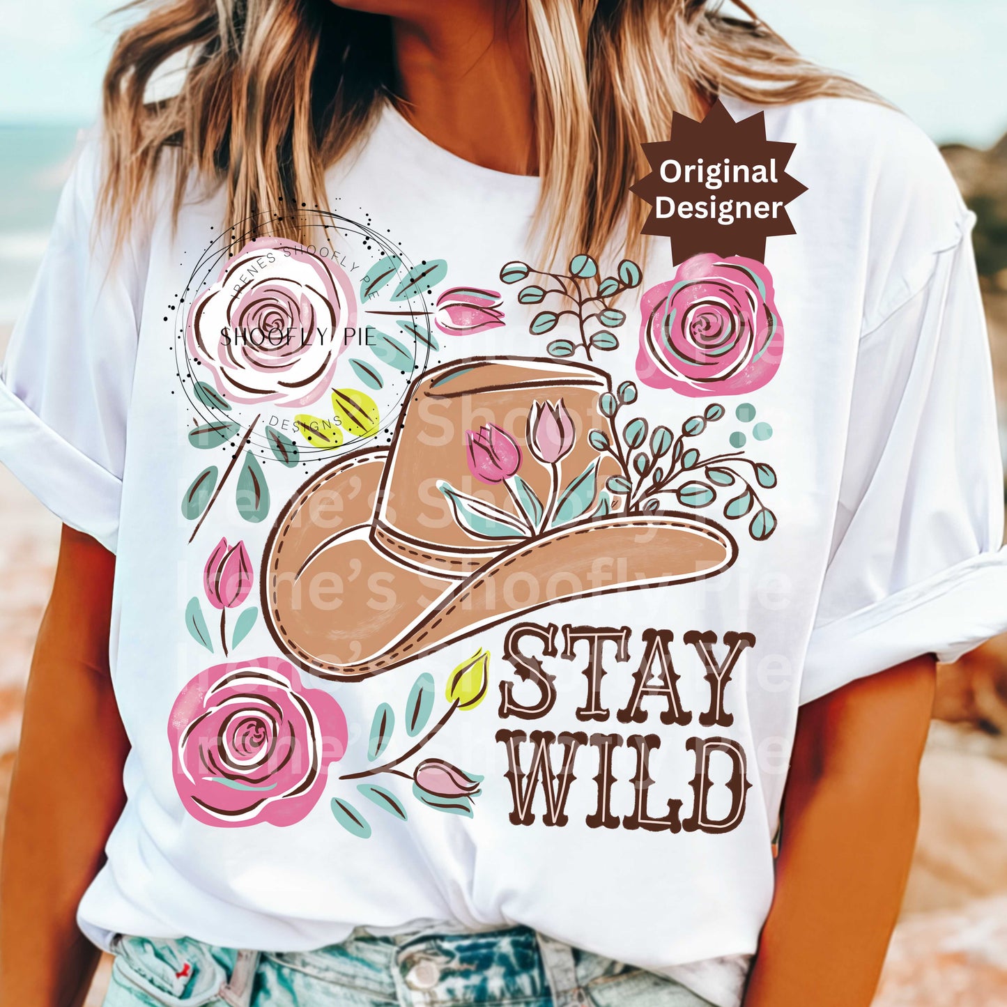 Western Stay Wild Floral PNG