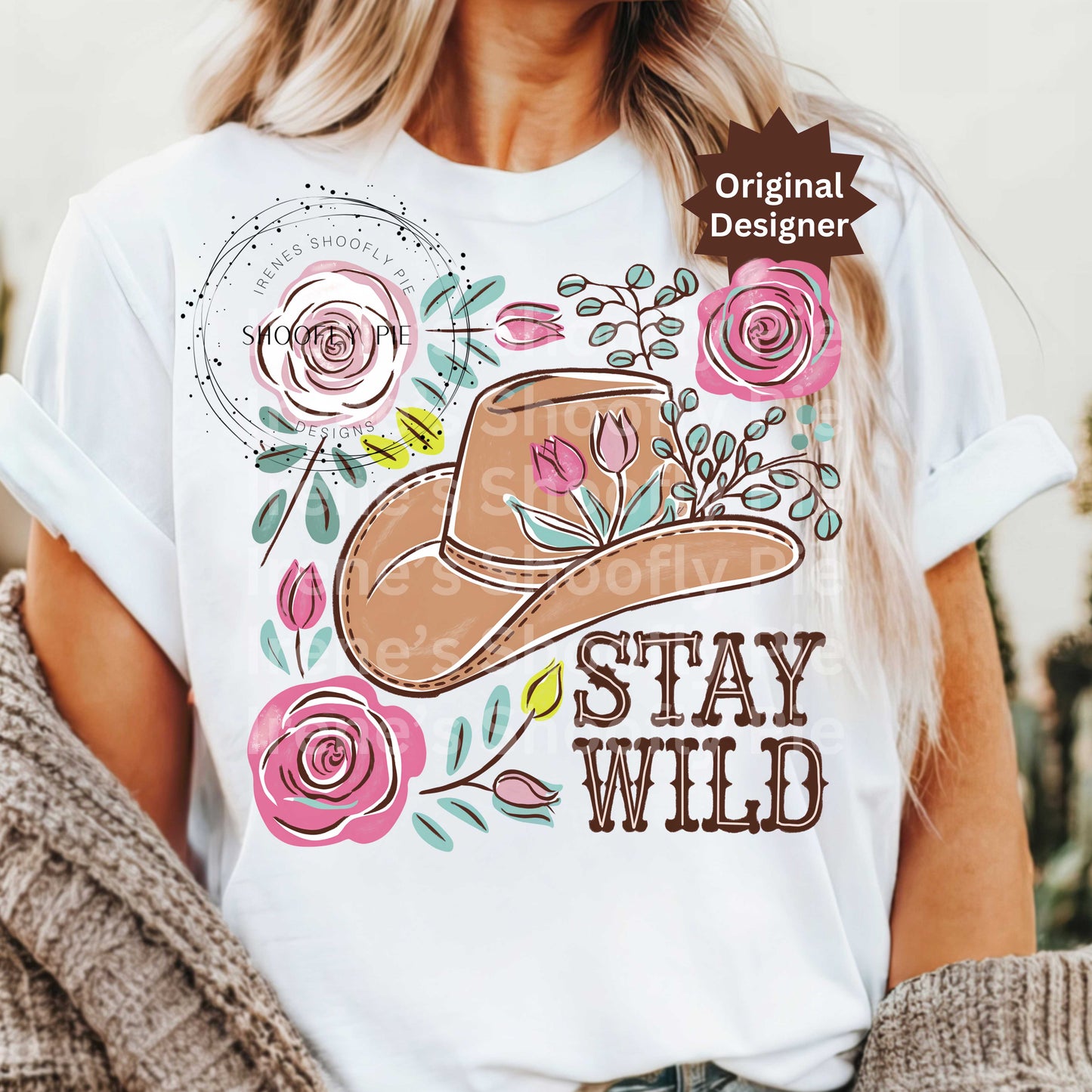 Western Stay Wild Floral PNG