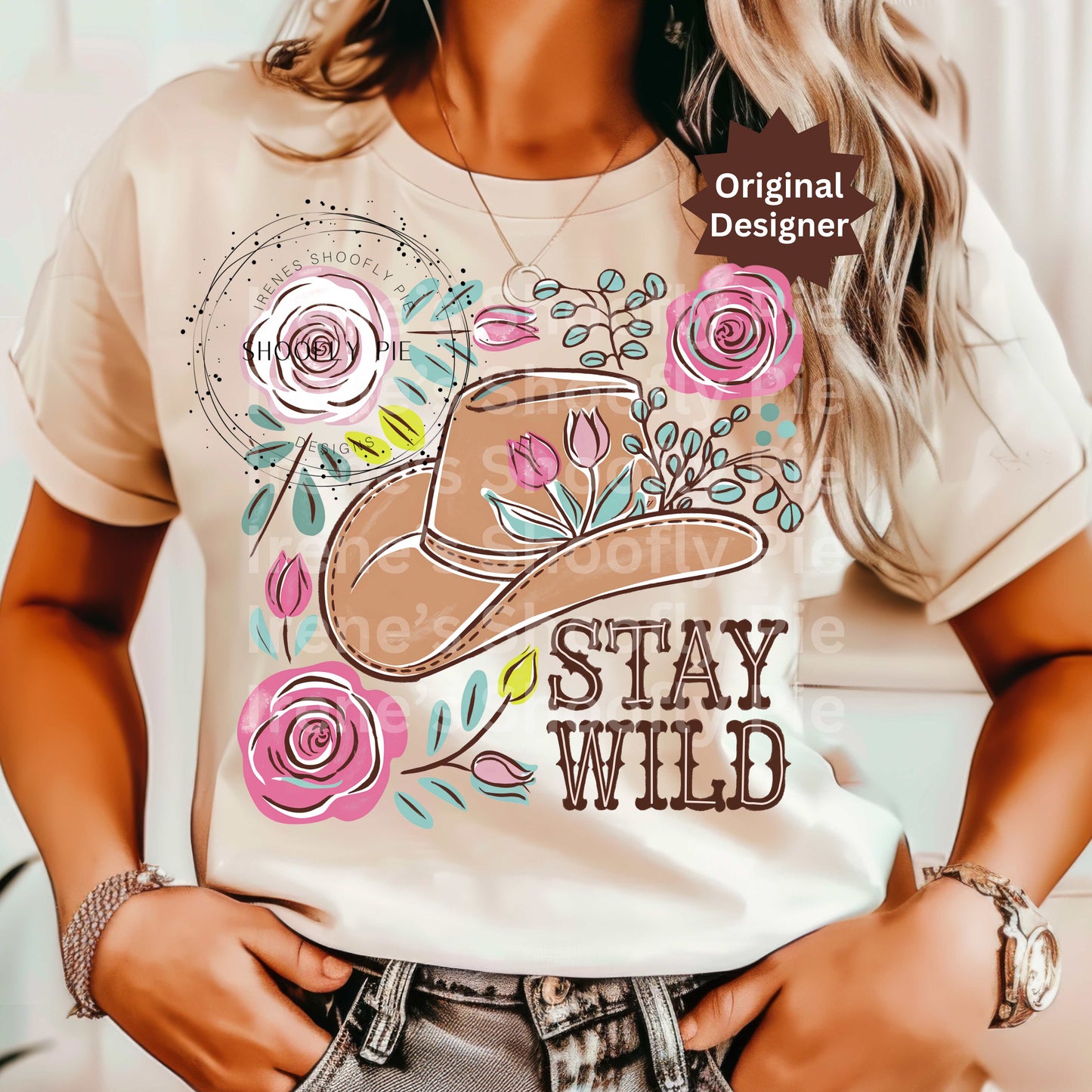 Western Stay Wild Floral PNG