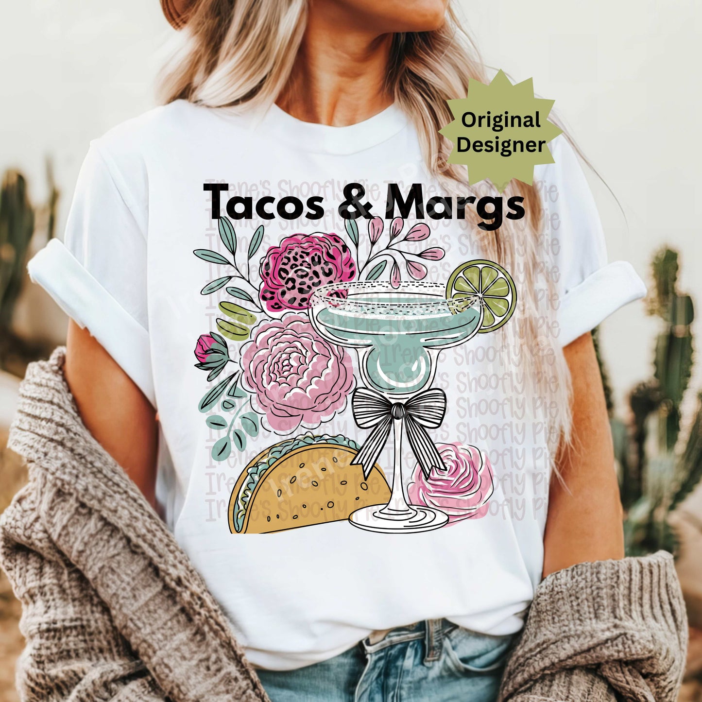 Floral Tacos and Margaritas PNG