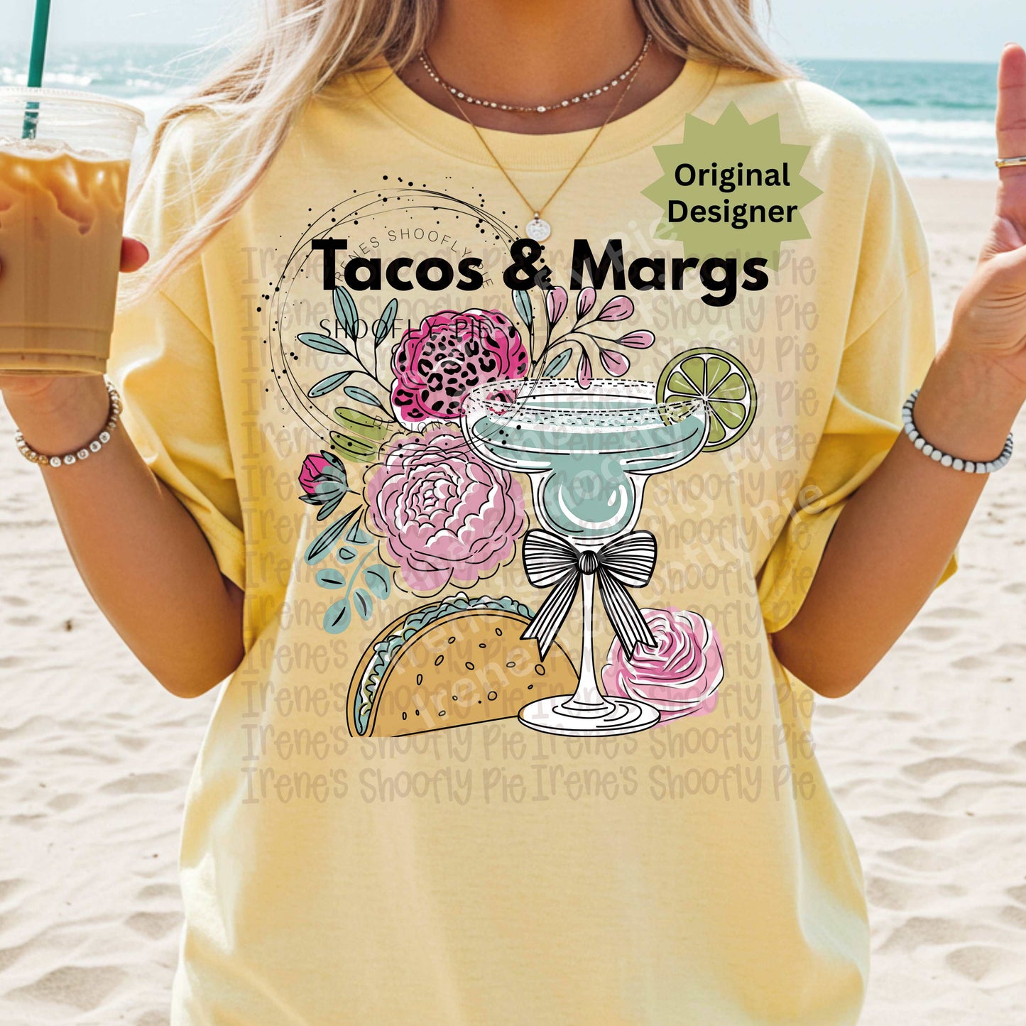 Floral Tacos and Margaritas PNG