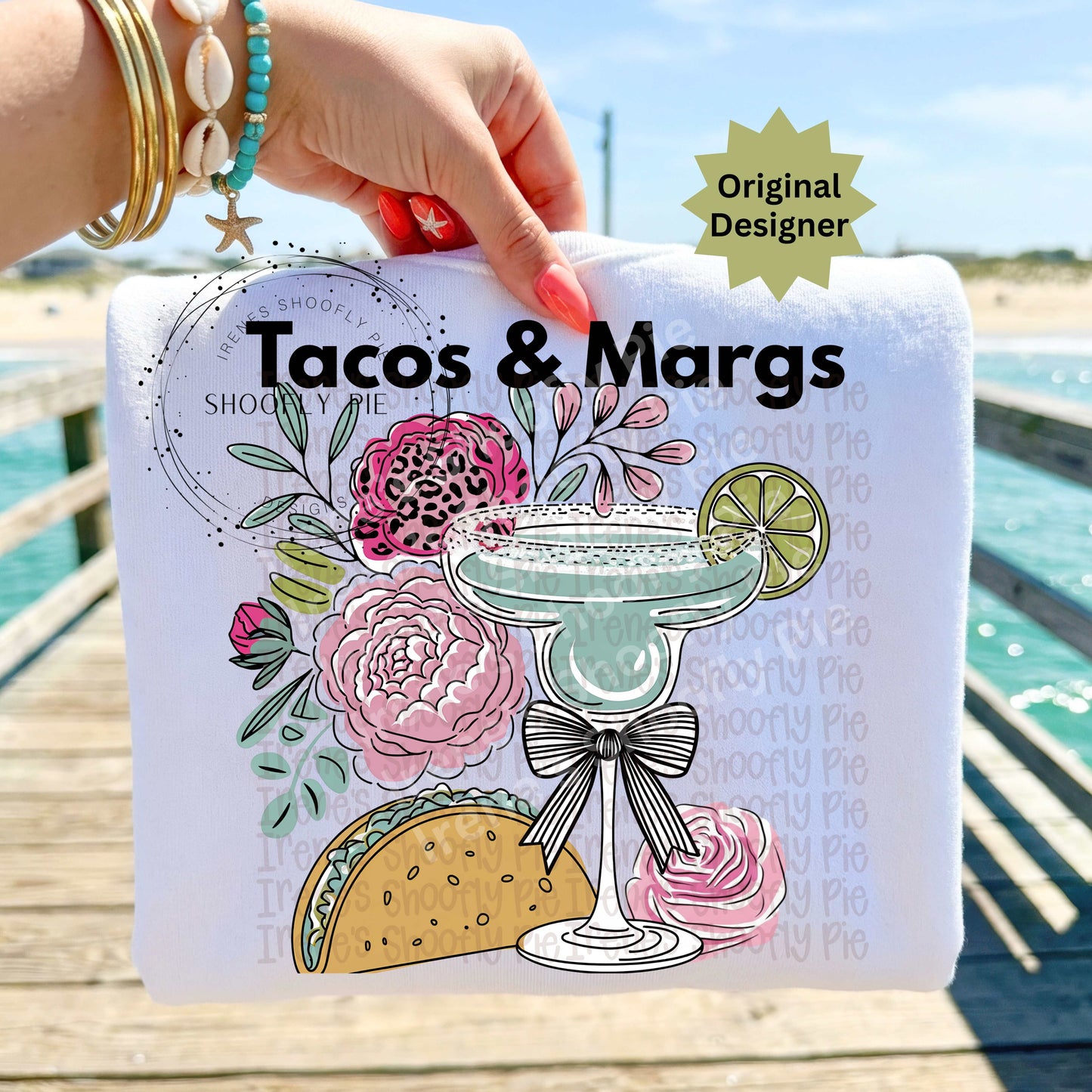 Floral Tacos and Margaritas PNG