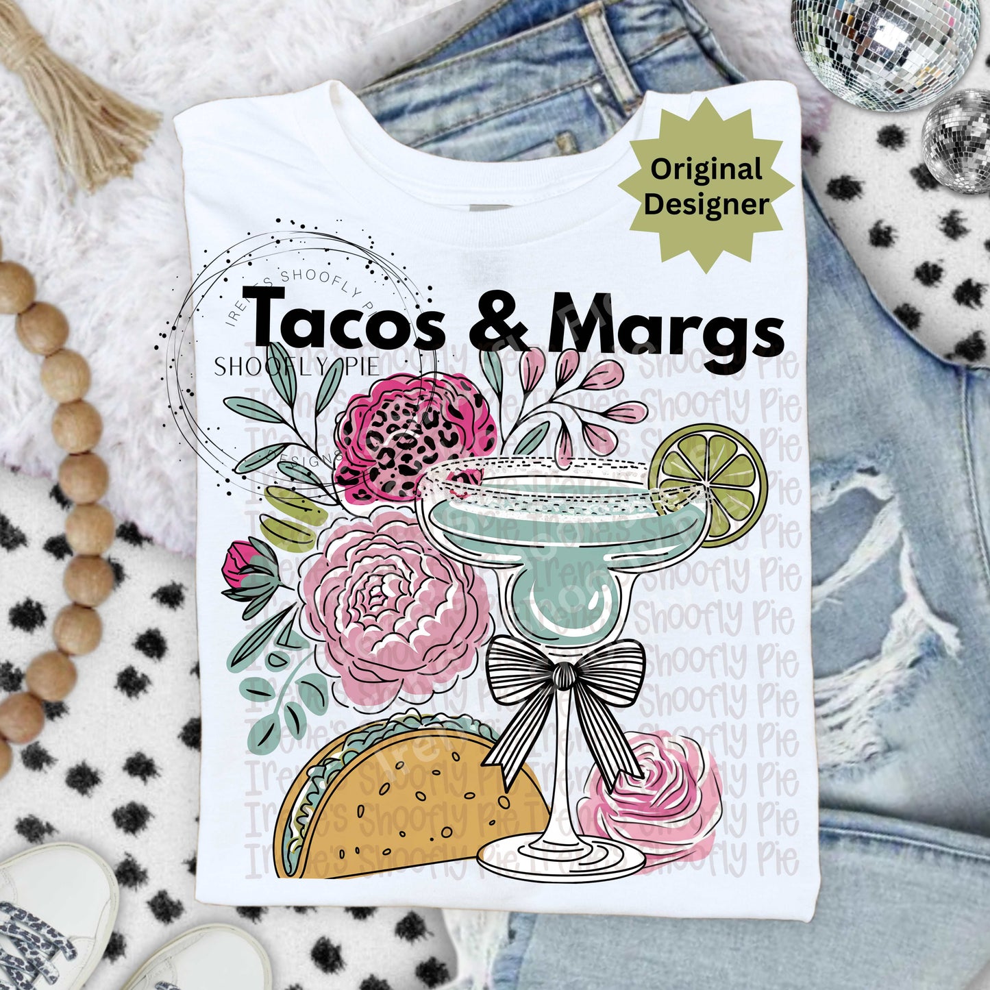 Floral Tacos and Margaritas PNG