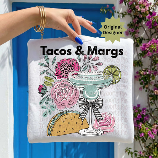 Floral Tacos and Margaritas PNG