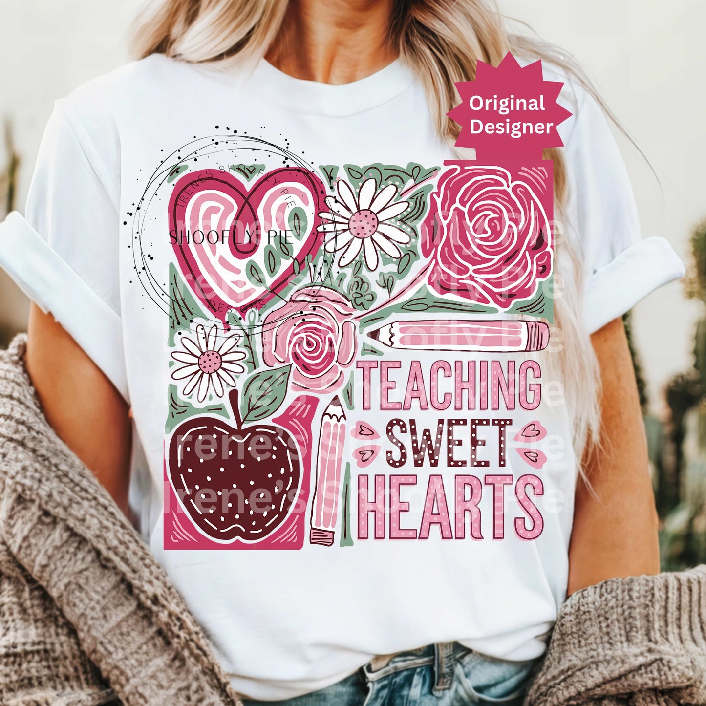 Teaching Sweet Hearts PNG, Teacher's Valentine's T-shirt PNG