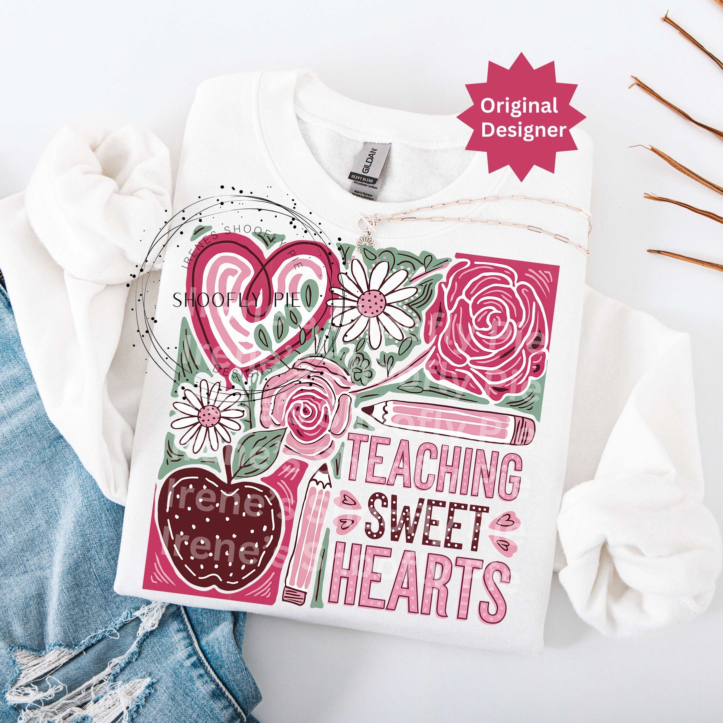 Teaching Sweet Hearts PNG, Teacher's Valentine's T-shirt PNG