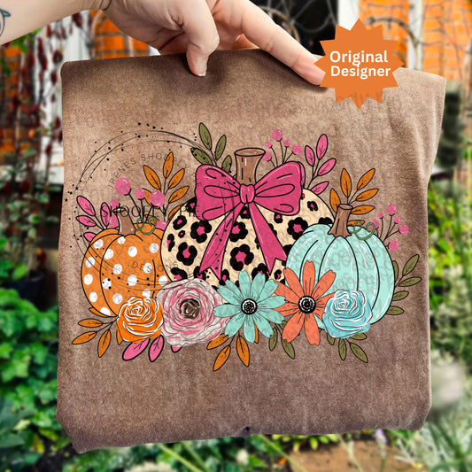 Thanksgiving Pumpkin Floral PNG