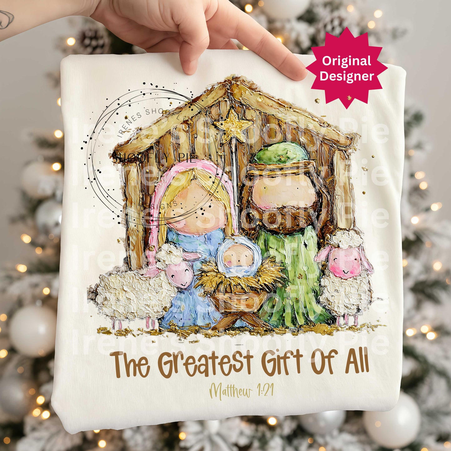 The Greatest Gift Of All Nativity Png, Christian Christmas Png, Sublimation Design