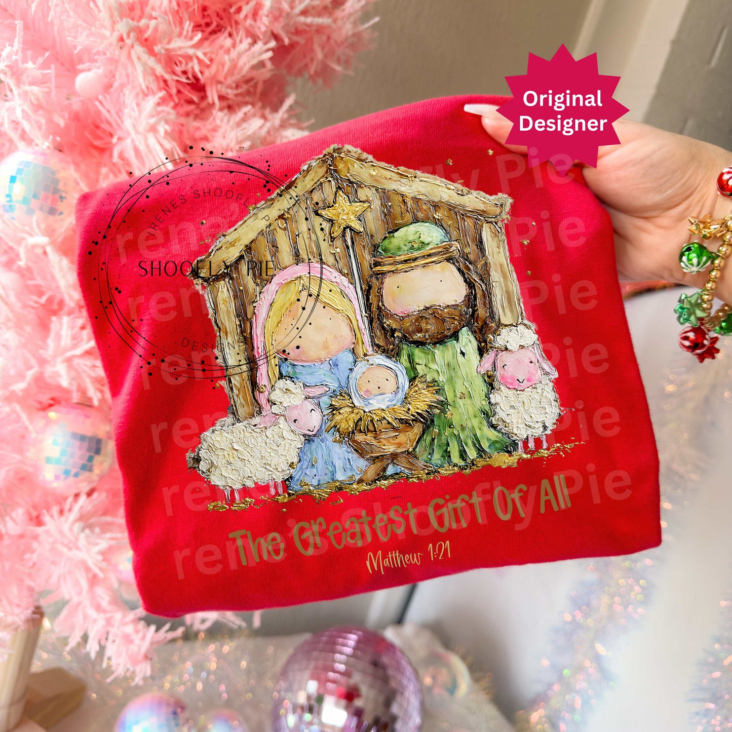 The Greatest Gift Of All Nativity Png, Christian Christmas Png, Sublimation Design