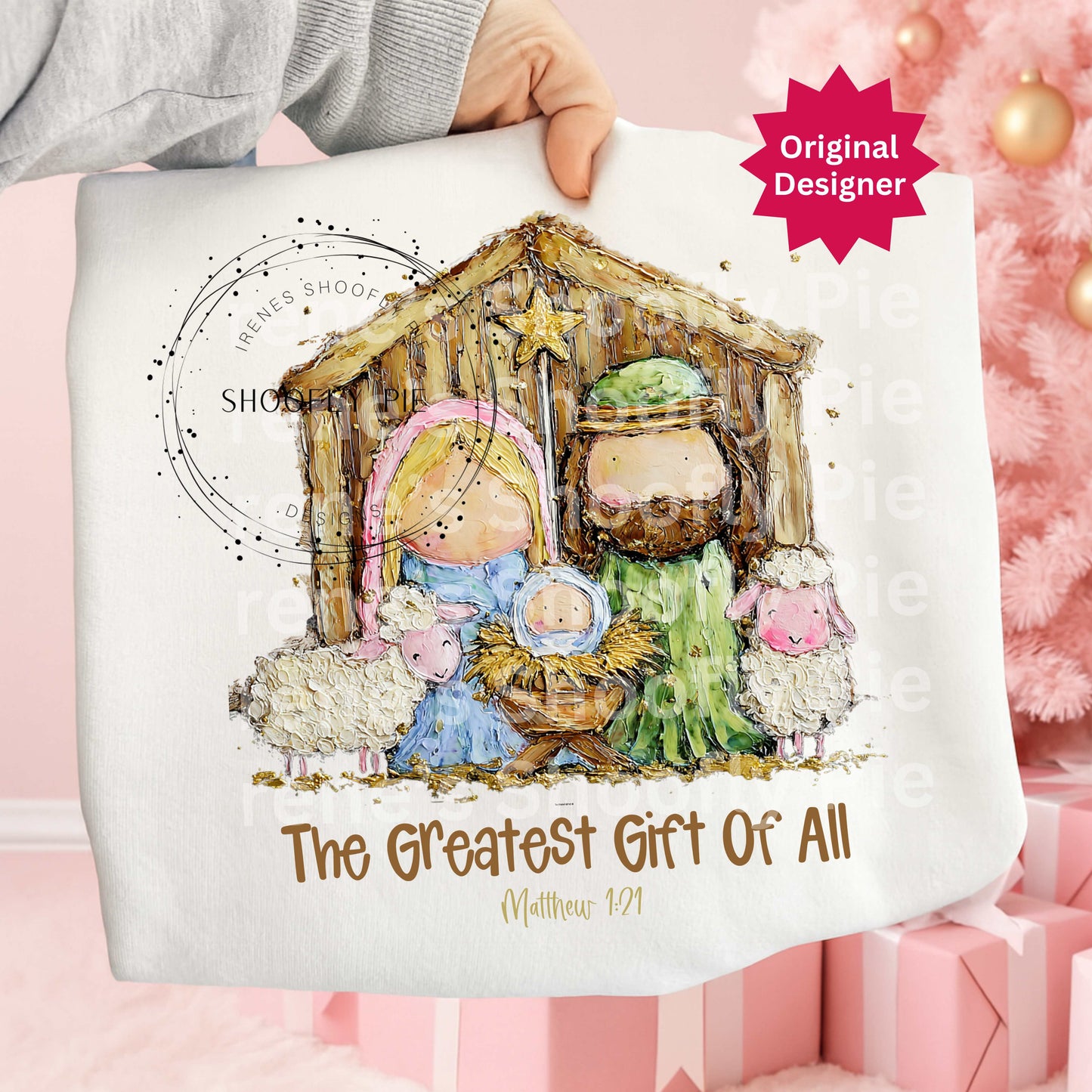 The Greatest Gift Of All Nativity Png, Christian Christmas Png, Sublimation Design