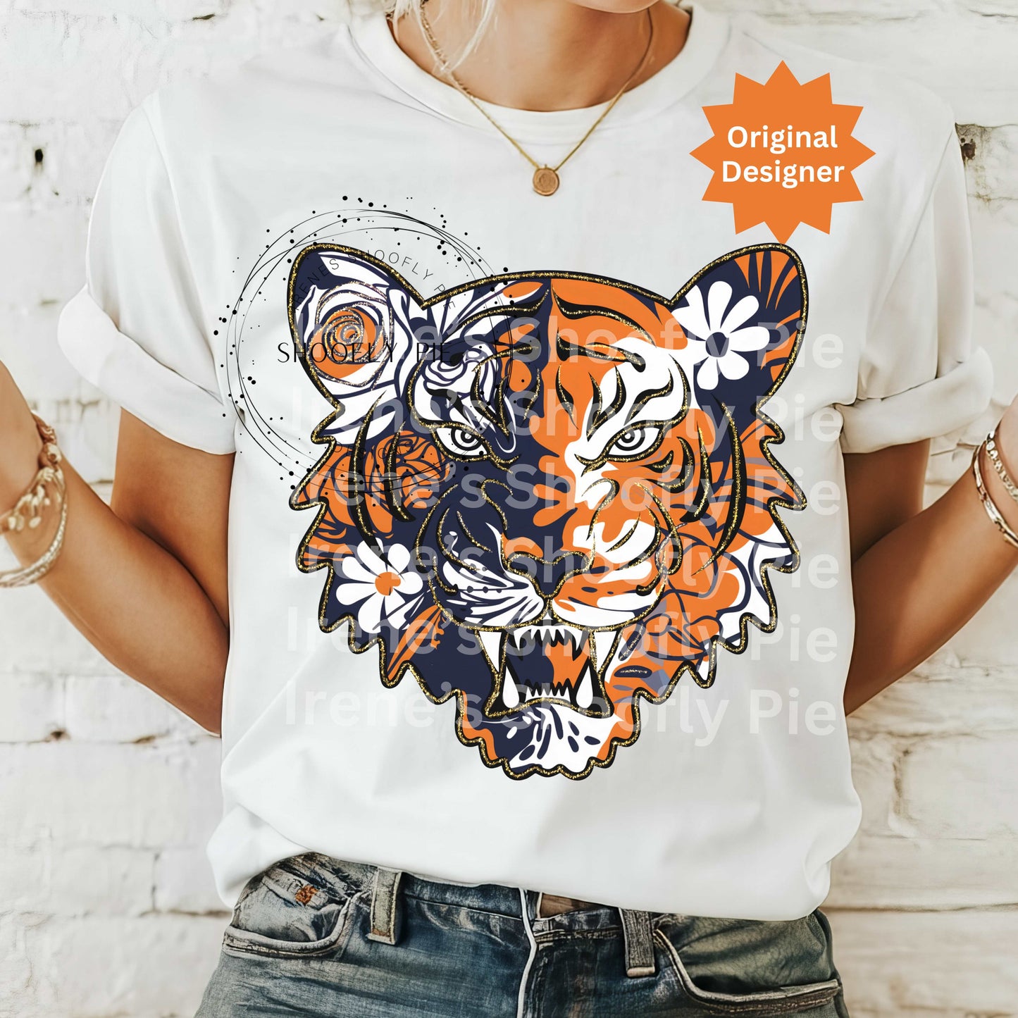 Tiger Orange and Navy Png, Tiger Mascot Png