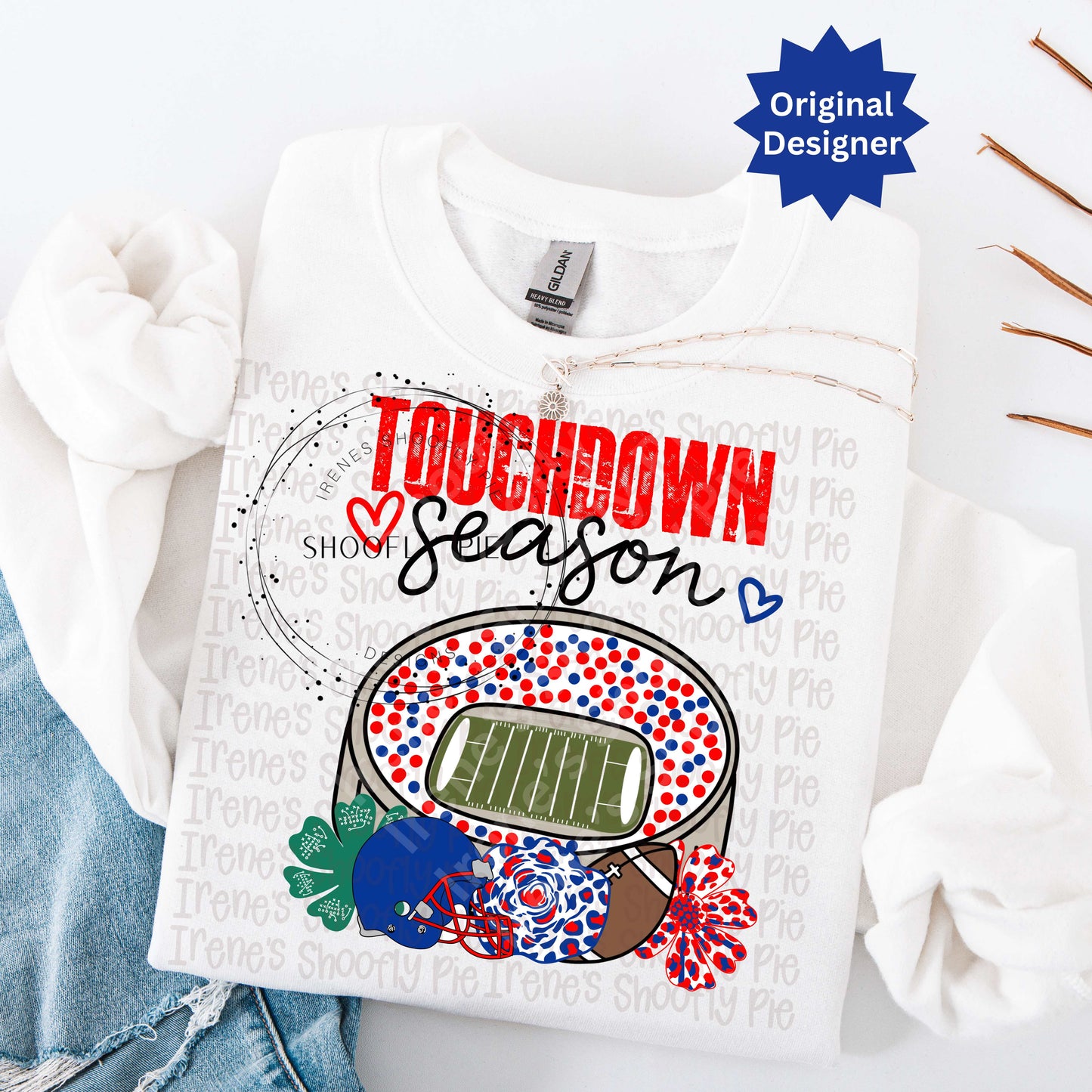 Touchdown Season Blue and Red PNG