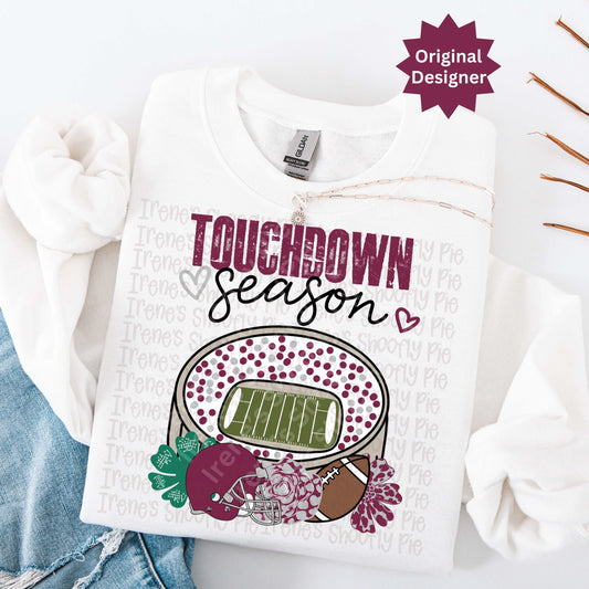 Touchdown Season Maroon and Grey PNG