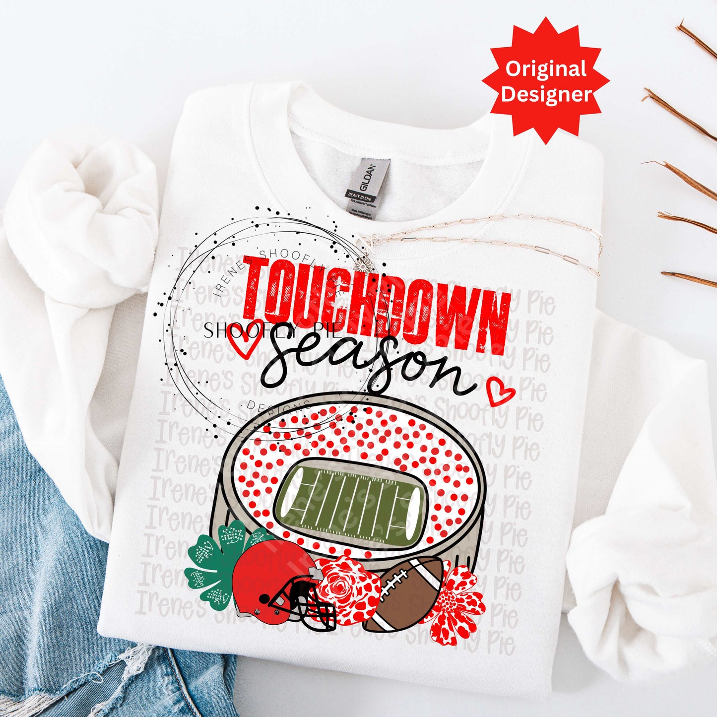 Touchdown Season Red and White PNG
