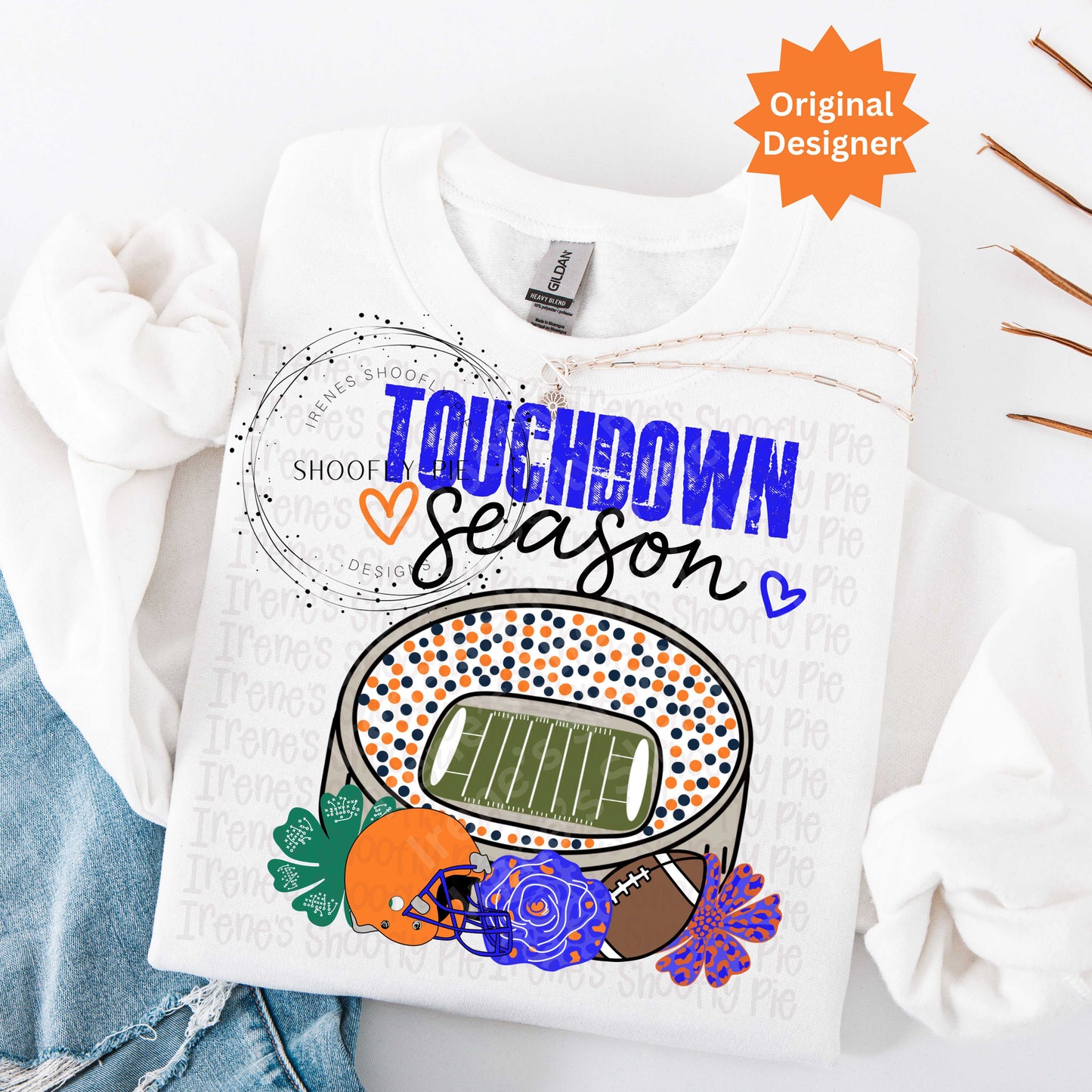 Touchdown Season Orange And Blue PNG