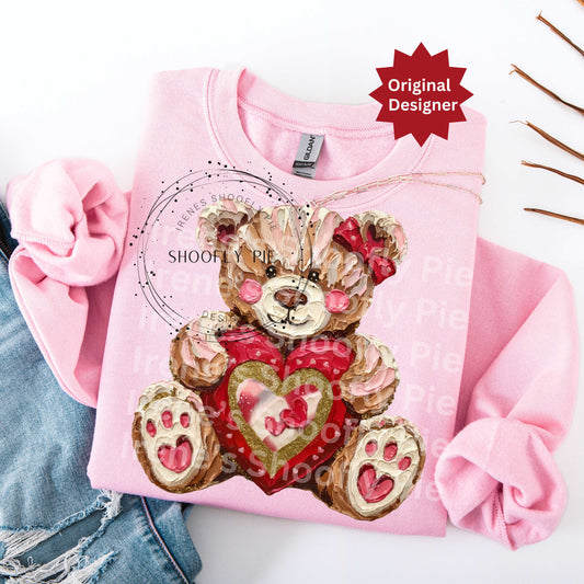 Valentine's Day Coquette Girl Teddy Bear Png