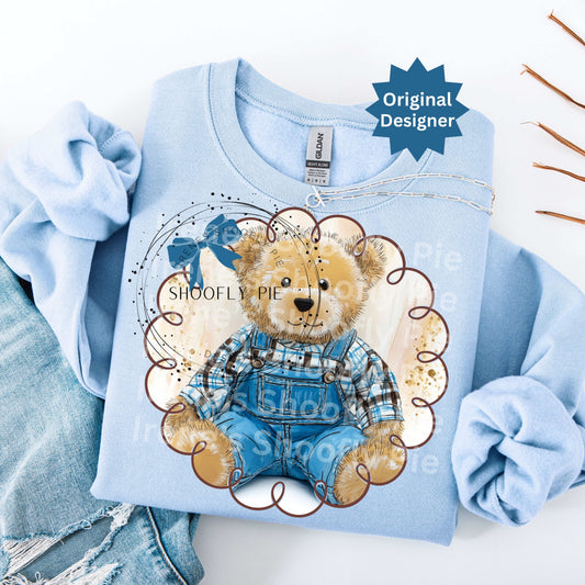 Grandma Core Thrifted Bear T-Shirt Design Png