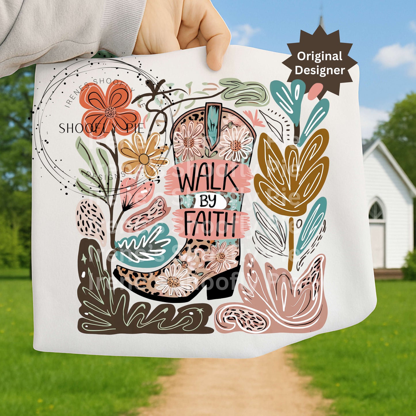 Walk By Faith PNG, Christian Sublimation Design, Bible Verse Tee PNG