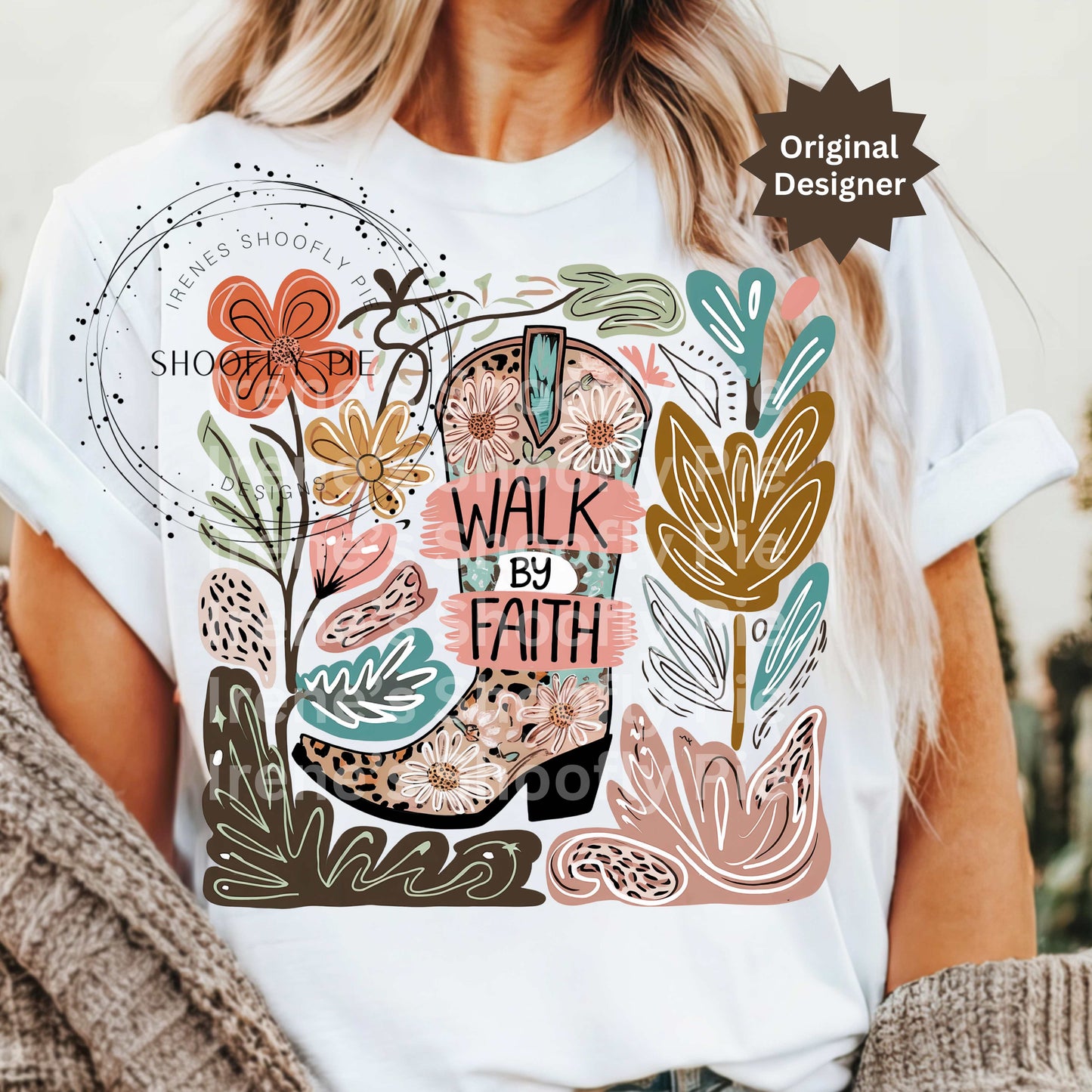 Walk By Faith PNG, Christian Sublimation Design, Bible Verse Tee PNG