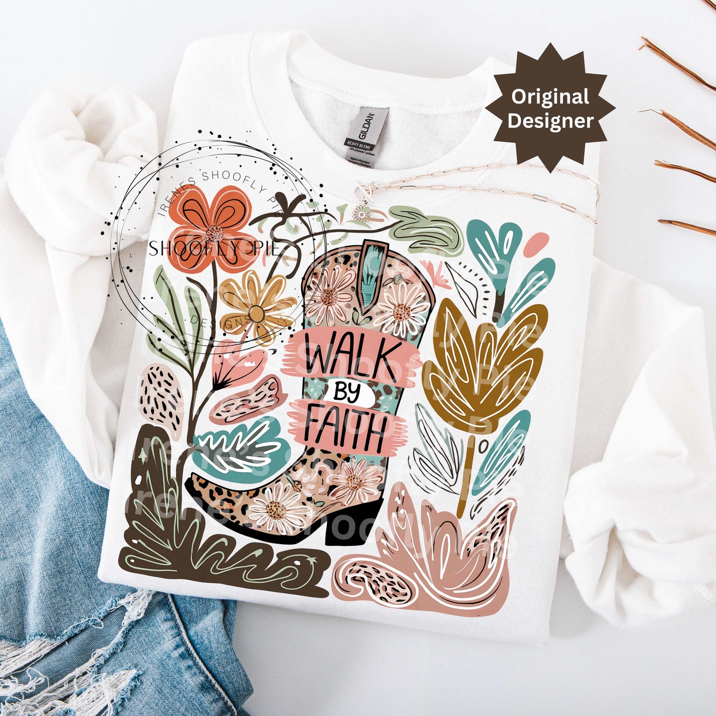 Walk By Faith PNG, Christian Sublimation Design, Bible Verse Tee PNG