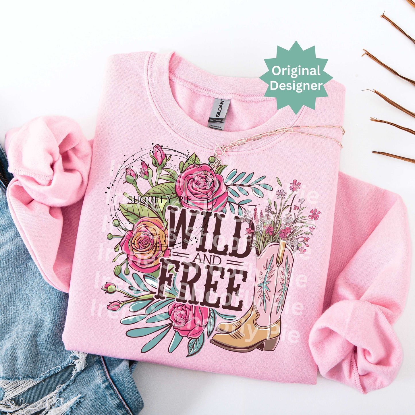 Wild and Free Floral Country PNG