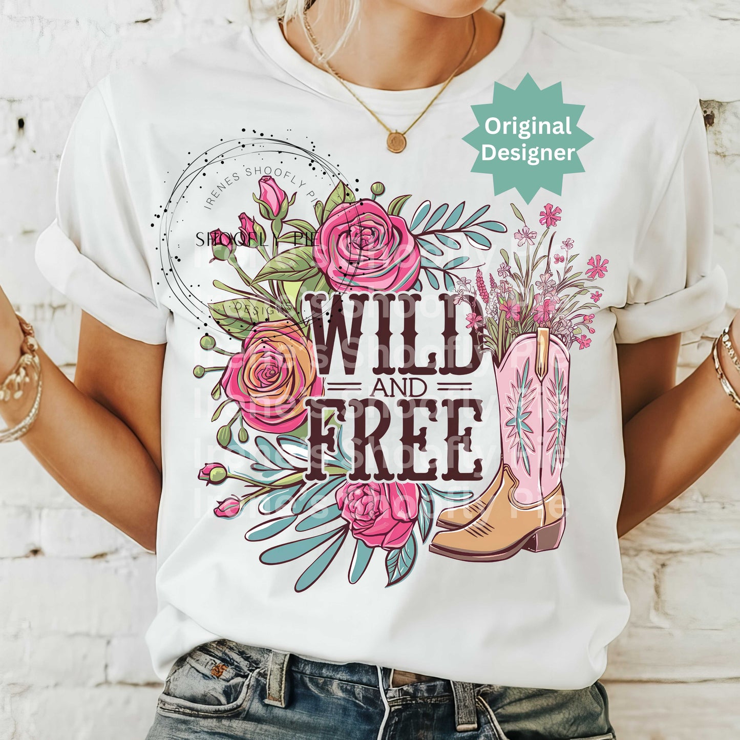 Wild and Free Floral Country PNG