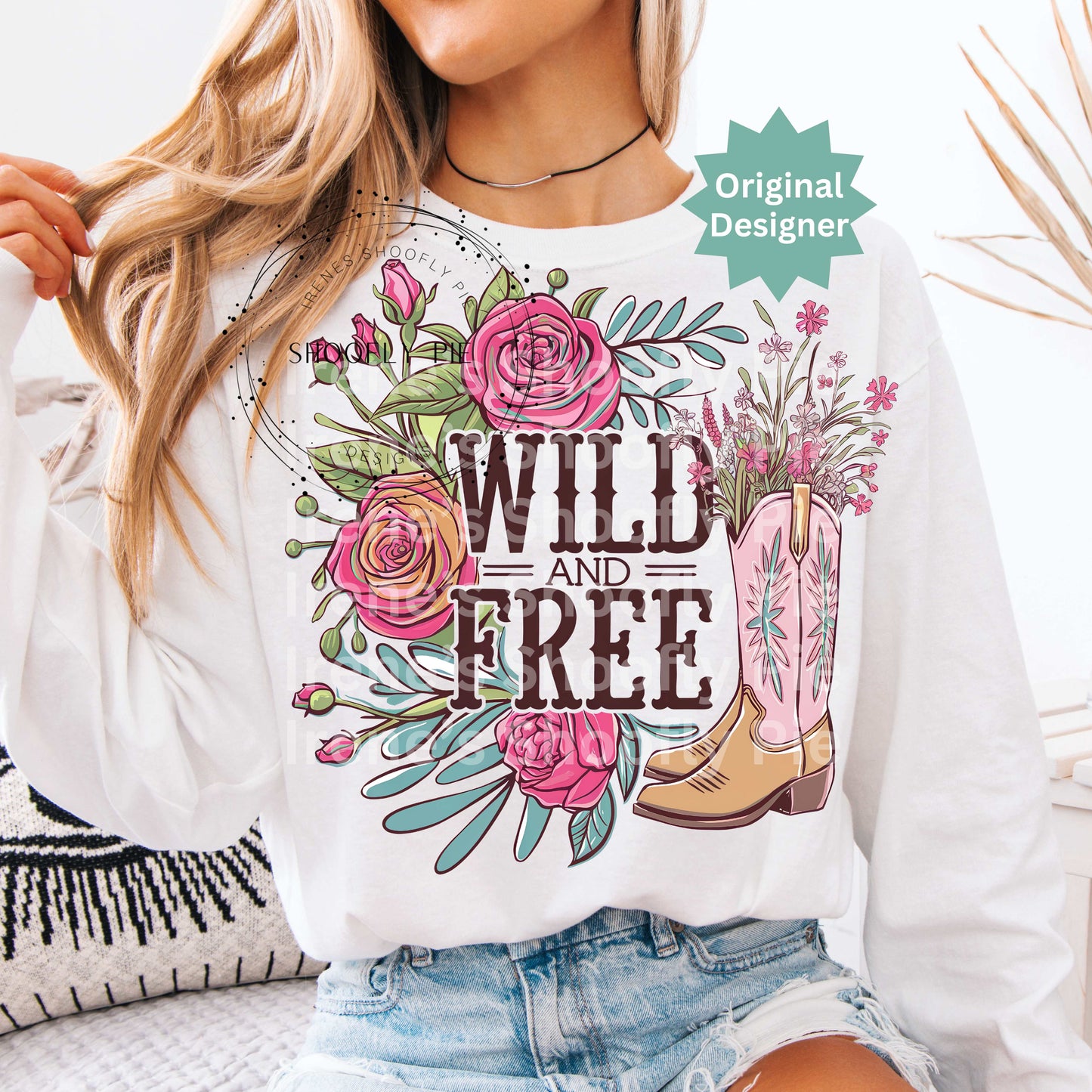 Wild and Free Floral Country PNG