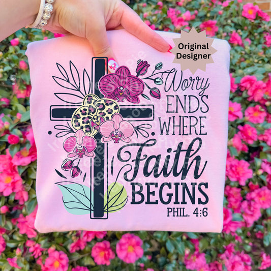 Worry Ends Where Faith Begins Bible Verse PNG