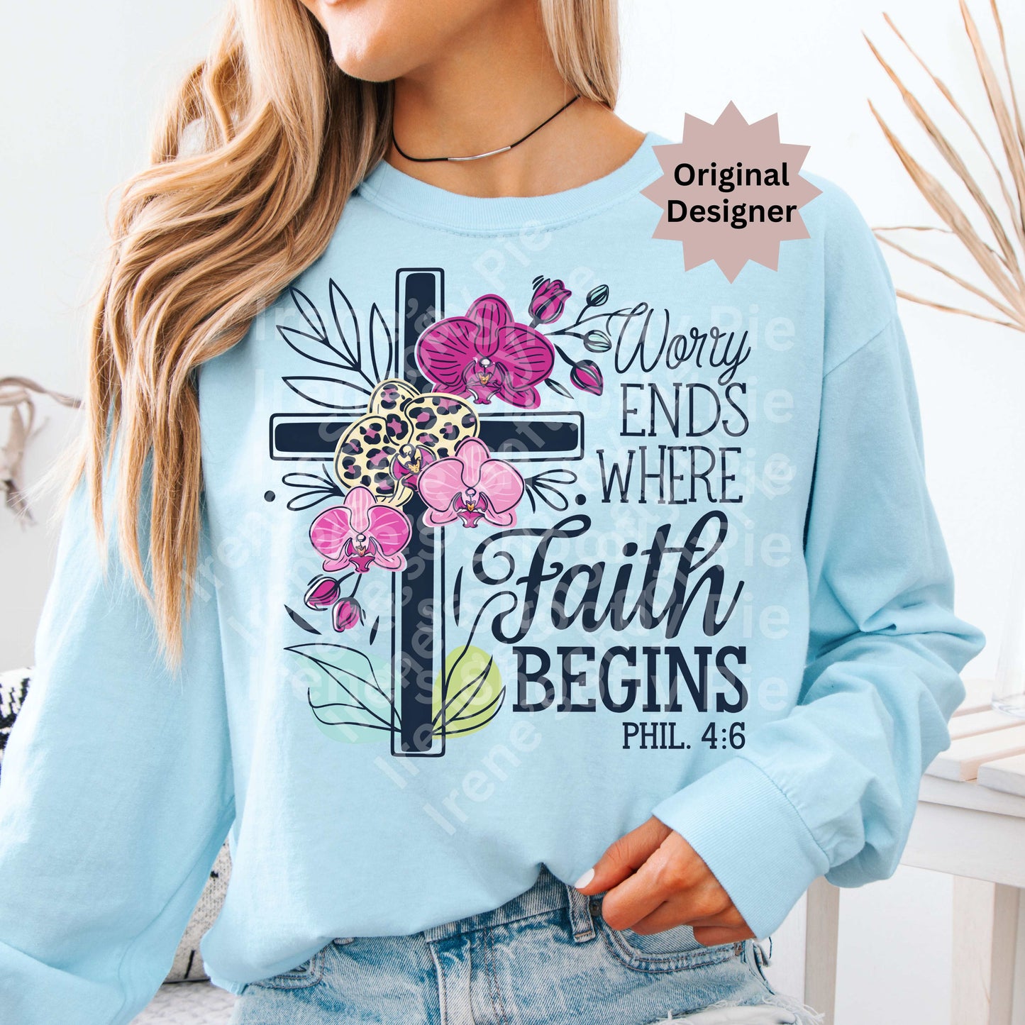 Worry Ends Where Faith Begins Bible Verse PNG