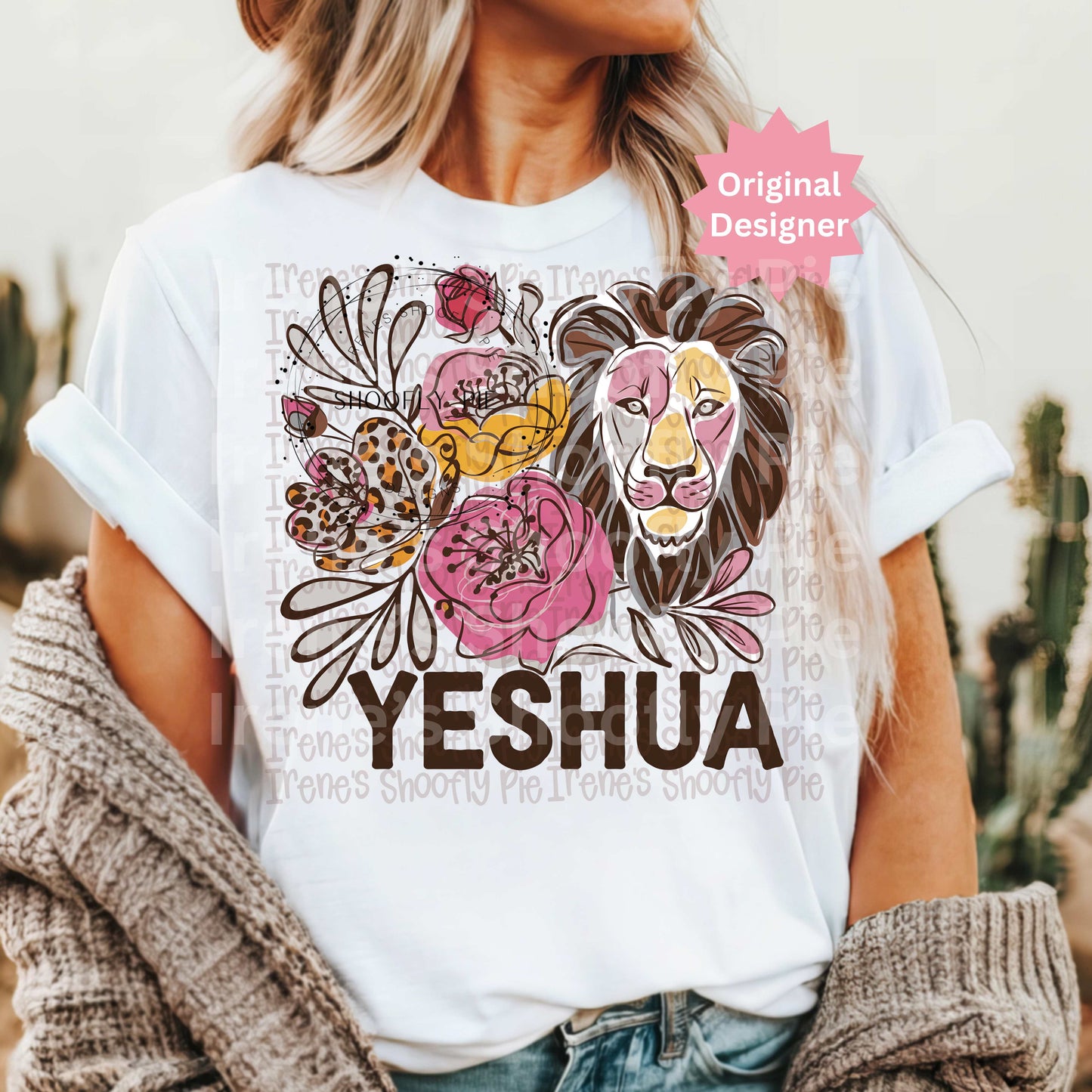 Christian Floral Yeshua Lion PNG