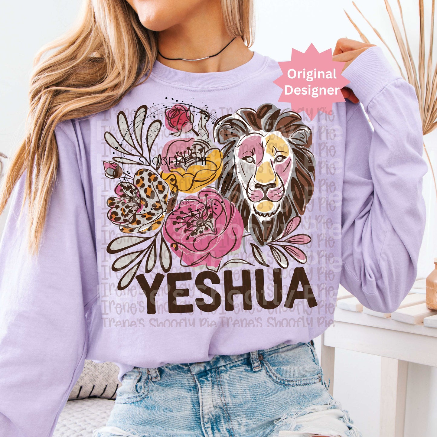 Christian Floral Yeshua Lion PNG